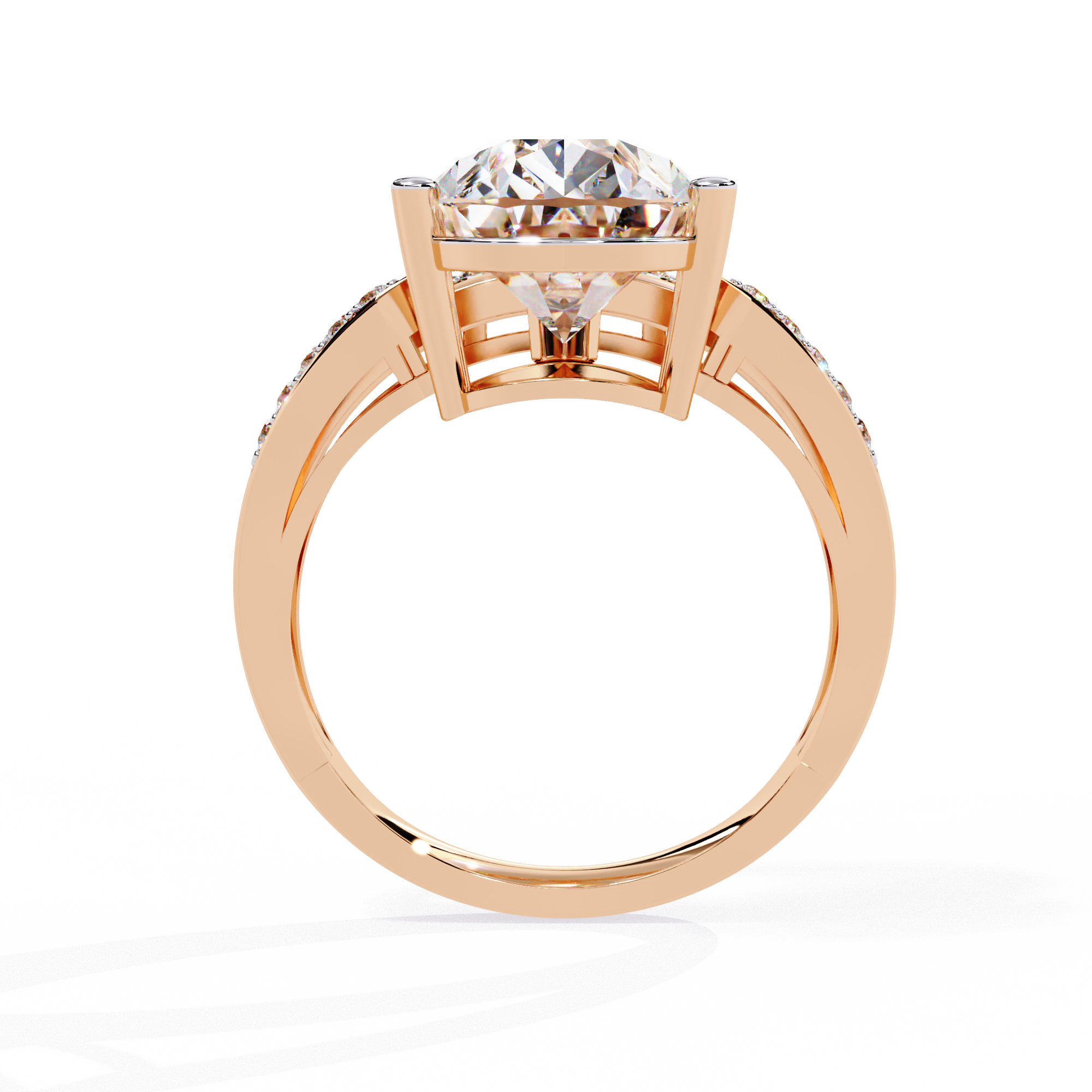 Solitairekart 5.78 ct Lab Grown Diamond Halo Pear Cut Ring in 14k Yellow Gold.